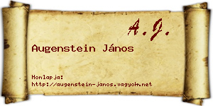 Augenstein János névjegykártya